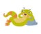 Funny Green Gecko Character Lying on Stone and Thinking Vector Illustration