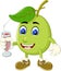 Funny Green Guava Cartoon