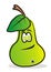 Funny green pear  with face, eps.