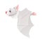 Funny Grey Bat with Cute Snout and Pointed Ears Flying with Spread Wing Vector Illustration