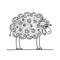 Funny grey sheep, sketch for your design