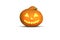 A funny grinning pumpkin on isolated background