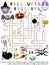 Funny halloween crossword for kids stock vector illustration