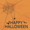 Funny Halloween greeting card with spider with eyes