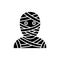 Funny Halloween Mummy Silhouette Icon. Spooky Undead in Bandage Glyph Pictogram. Cute Costume of Mummy for Halloween