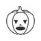 Funny Halloween Pumpkin Outline Flat Icon