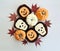 Funny Halloween sandwich cookies and mini pumpkins