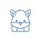 Funny hamster line icon concept. Funny hamster flat  vector symbol, sign, outline illustration.