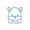 Funny hamster line icon concept. Funny hamster flat  vector symbol, sign, outline illustration.