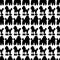 Funny hand drawing black white poodle seamless pattern, vector c