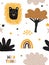 Funny Hand Drawn Safari Party Seamless Vector Pattern with Cute Lion. Wild Thing.