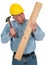 Funny Handyman, Contractor, Worker, Isolated