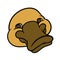 Funny happy cartoon platypus or duckbill