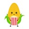 Funny happy cute smiling corncob