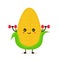 Funny happy cute smiling corncob