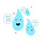 Funny happy drops of clean pure drinking water for healthy lifestyle and motivation lettering
