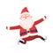 Funny Happy Santa Claus Skating, Cute Christmas and New Year Character, Winter Holidays Design Element Vector