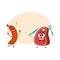 Funny happy sausage and meat steak characters, fast food concept