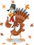 Funny Happy Thanksgiving Turkey Vector Cartoon