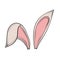 Funny hare bunnyb ears for easter mask holiday