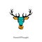 Funny head wild deer color