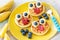 Funny Healthy Breakfast For Kids. Colorful Children Food Menu