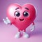 Funny heart cartoon. Concept of love and passion. Valentine Day. AI generated