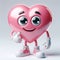 Funny heart cartoon. Concept of love and passion. Valentine Day. AI generated