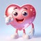 Funny heart cartoon. Concept of love and passion. Valentine Day. AI generated