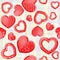Funny hearts in red color pattern