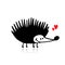 Funny hedgehog, black silhouette for your design