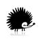 Funny hedgehog, black silhouette for your design