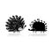 Funny hedgehogs in love, black silhouette for your design