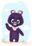 Funny Himalayan bear cartoon. Vector illustration