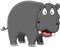 Funny hippo cartoon