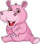 Funny hippo cartoon