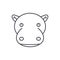 Funny hippo line icon concept. Funny hippo vector linear illustration, symbol, sign