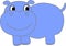 Funny hippopotamus - vector illustration