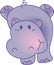 Funny hippopotamus - vector illustration