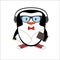 Funny hipster penguin with glasses