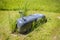 Funny homemade submarine concept in the backyard