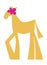 Funny horse with flower vector postcard