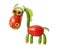 Funny horse made of various fresh vegetables