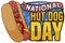 Funny Hot Dog to Celebrate National Hot Dog Day, Vector Illustration