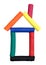 Funny house made from colorful plasticine