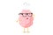 Funny human brain thought character with glasses thinks over question mark. Seeking answer cartoon brain concept. Strong