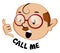 Funny human emoji with call me sign, illustration, vector