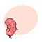 Funny human kidney character with space for text