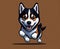 Funny husky puppy. Generative Ai