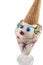 Funny ice-cream clown in conical glass